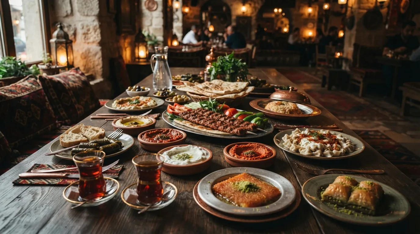 Complete Turkish Cuisine Guide 2026 - Kebab, Baklava, Breakfast for Gulf Families