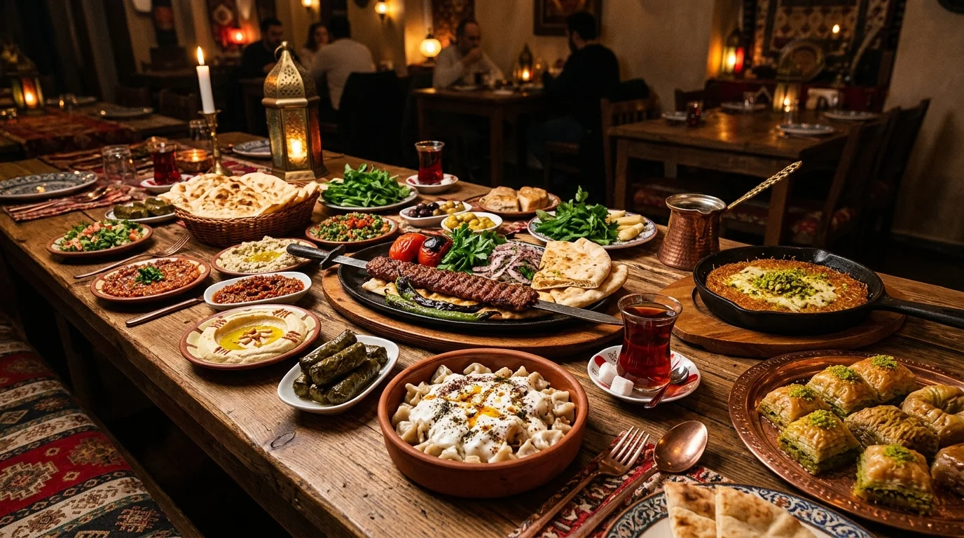 Complete Turkish Cuisine Guide 2026: Kebabs, Breakfast and Sweets for Gulf Visitors